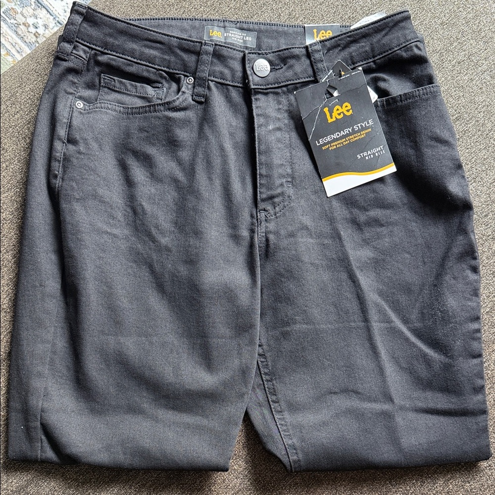 Lee Black Straight Fit Trousers